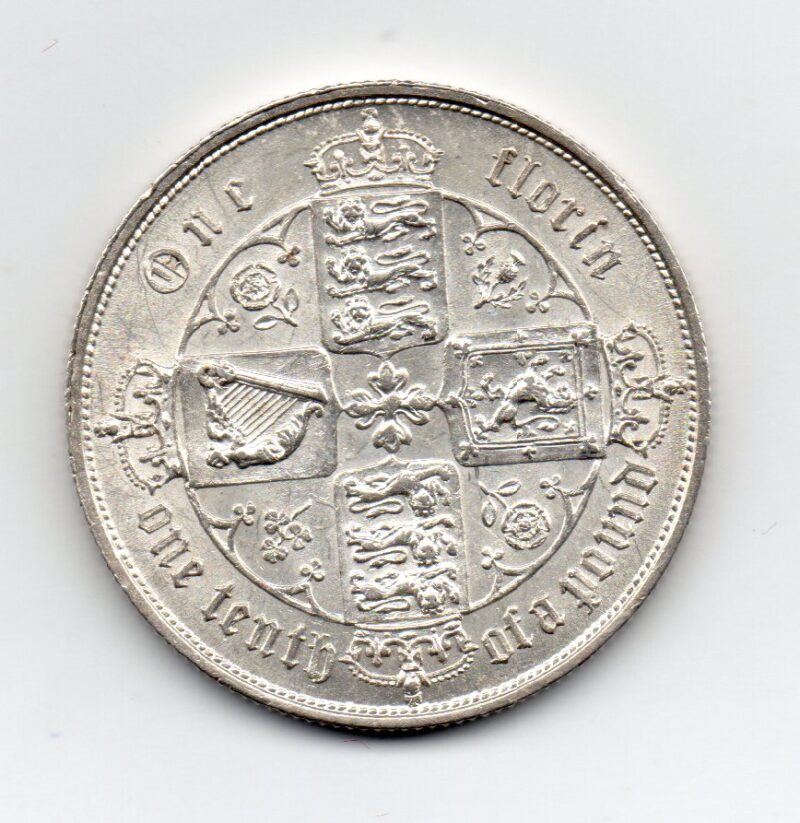 1852 Florin, Victoria ‘Gothic’ type – Coinage Of England
